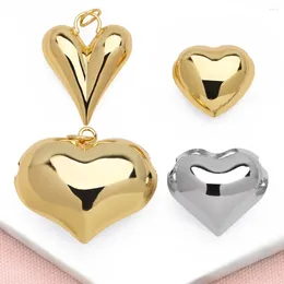 Pendant Necklaces OCESRIO Trendy Polish Gold Silver Colour Heart For Copper Plated Jewellery Making Supplies Wholesale Pdtb498