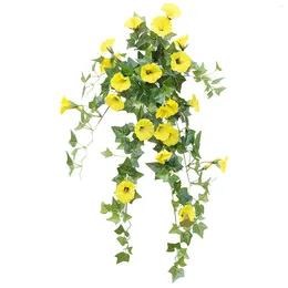 Decorative Flowers 24 Bunches Artificial Morning Glories Uv Resistant Faux Outdoor For Indoor/Outdoor Hanging Flowerpot And Window