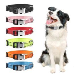 Personalized Dog Collar Polyester Reflective Custom Pet With Anti Loss Label Suitable For Small And Large Dogs 240428