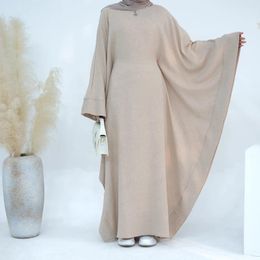 Ethnic Clothing Muslim Abaya Dress Batwing Sleeve Farasha Abayas Inside Belt Women Party Gowns Dubai Turkey Kaftan Ramadan Eid Islamic