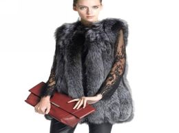 Faux Fur Vest Women Winter Fake Fur Coats Luxury Faux Fur Gilet F0385 Mid Long Plus Size S3XL1108945