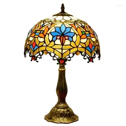 Table Lamps Vintage Tiffany Lamp Mediterranean Baroque Stained Glass Desk Light Led Restaurant Bar Bedside Lighting Fixture Home Decor