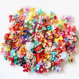 Dog Apparel 100/300pcs Small Bows Cat Hair With Rubber Bands Grooming Accessories Pet Supplies