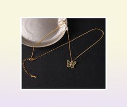 Pendant Necklaces Luxury Necklace Butterfly Designers Jewelry Diamonds Necklace Women Fashion Titanium Steel GoldPlated Never Fad7306607