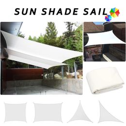 White All size 420D Waterproof Sun Shade Sail Square Rectangle Triangle Garden Terrace Canopy Pool Shade Camp Hiking Yard Awning 240507