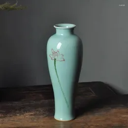 Vases Longquan Celadon Vase Large Plum Home Decoration Flower Porch Living Room Study B&B Furnished With Chinese Style.