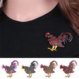 Brooches Trendy Big Rooster Brooch Jewelry Fashion Multicolor Crystal Rhinestone Female Animal Pins For Women Sell Charm