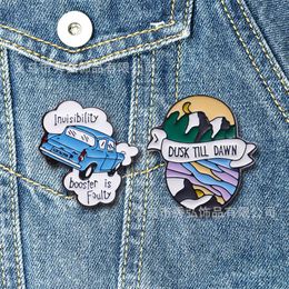 Classic Car Invisiblity Booster Is Foulty Enamel Brooch Pins Metal Badges Lapel Pin Brooches Jackets Fashion Jewellery Accessories