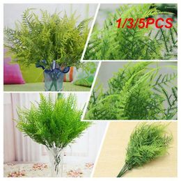 Decorative Flowers 1/3/5PCS Artificial Plants Window Box 7 Stems Greenery Foliage Bush Table Decors Asparagus Home Office Plastic Green