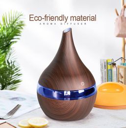 New 300ml USB Electric Aroma air diffuser wood Ultrasonic air humidifier Essential oil cool mist maker for home 6576127