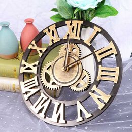 Wall Clocks Industrial gear wall clock decoration retro MDL industrial era style room art (without battery) Q240509