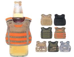 Beverage Koozie Vest Handle Military Molle Mini Beer Cover Vest Cooler Sleeve Adjustable Shoulder Straps Beer Covers Bar Party Dec1301863