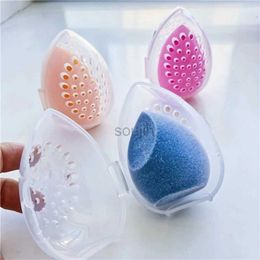 Makeup Tools 1-4 pieces/batch of makeup powder puffs hollow egg shaped frame transparent puff makeup Organiser bracket beauty cosmetics sponge storage box d240510