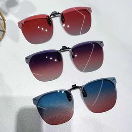 Sunglasses 1 clip on sunglasses flip over glasses gradient Polarised photochromic UV400 goggles Q240509