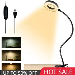 Table Lamps Clip On Desk Lamp USB Eye Protection LED Light Bendable Flexible Reading Nail Tattoo Beauty