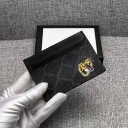 Popular New Design European Men's Leather Wallets Card Holders Bags Print Bee Tiger Snake Mens Small Credit Card Wallets 285r