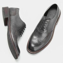 Casual Shoes Brogue Genuine Leather Men Derby Thick Sole Formal Dress #AL712