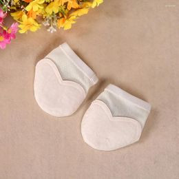 Women Socks Relieve Cracked Cloth Practice Dance Anti Dryness Wear-resistant Heels Shoes Insole Open Toe Five-hole Foot Pad