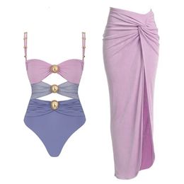 2024 High Quality One Piece Swimsuit Golden buck Printed Push Up Women Bikini Set Swimwear Slimming Bathing Suit Beach Wear 240509