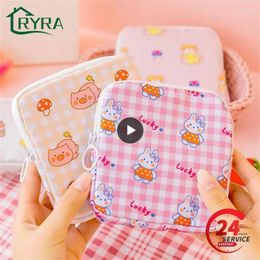 Storage Bags Sanitary Napkin Bag Tampon Organisation Cartoon Coin Purse Makeup Data Cables Lipstick Earphone Portable