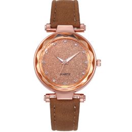 Casual Starry Sky Watch Colorful Leather Strap Silver Diamond Dial Quartz Womens Watches Delicate Ladies Wristwatches Manufactory Whole 269J