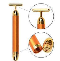 Beauty Slimming Face 24k Gold Vibration Facial Beauty Roller Massager Stick Lift Skin Tightening Wrinkle Bar Face Tool8949803