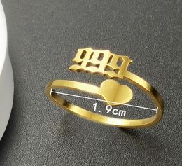 111 222 333 444 555 777 888 999 666 Lucky Finger Ring Stainless Steel Angel Number Rings Adjustable Minimalist Jewelry3105729