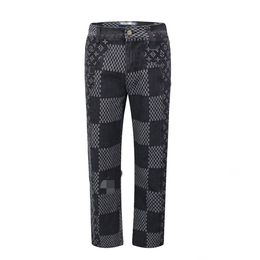 Mens jeans V fit trousers true womens jeans designer jeans fashionable jeans vintage jeans Checkerboard plaid jeans motorcycle jeans bicycle jeans