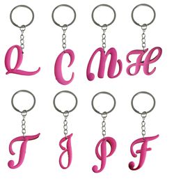 Charms Pink Large Letters Keychain Keyring For Men Keychains Boys School Bags Backpack Suitable Schoolbag Backpacks Shoder Bag Pendant Otket
