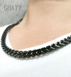 5mm 22 inch Cool High quality stainless steel black handmade horsewhip Chain link necklace for mens cool Jewellery gif5090312