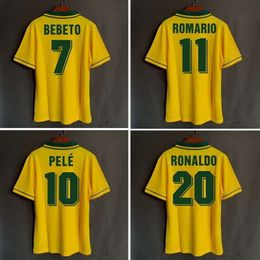 Soccer Jerseys Retro Jersey Football Shirt Brazil 1994 World Cup Big Ronaldo Romario Alberto Bailey