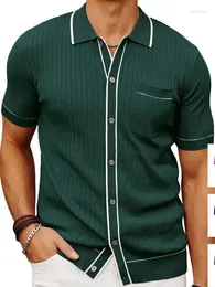 Men's Polos Summer Single Breasted Short Sleeved Business Cardigan