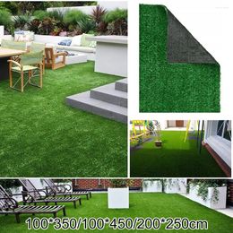 Decorative Flowers Artificial Grass Carpet Green Fake Synthetic Garden Landscape Lawn Mat Turf For School Playground Home Decoration And
