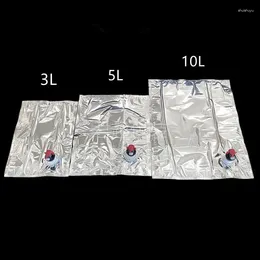 Storage Bags 10pcs Red Wine Bag Aluminium Foil Large 3/5/10L With Valve Water Liquid Seal Beer Drinks Business Transport Packaging