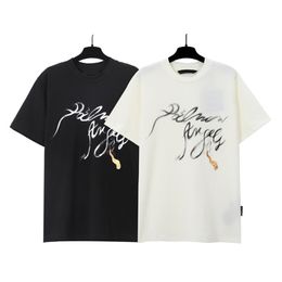Letters Printed Men Women T-shirt Short Sleeve Summer Hiphop Tshirts Streetwear Clothing Black White