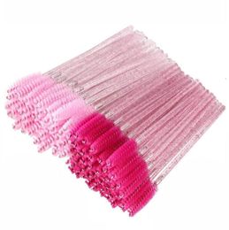 1000 Disposable Eyelash Brush Mascara Wands Spoolies for Eye Lashes Extension Eyebrow and Makeup Brushes Rose Pink C03019767980