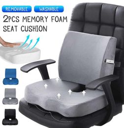 Memory Foam Seat Cushion Orthopaedic Pillow Coccyx Office Chair Cushion Support Waist Back Cushion Car Seat Hip massage Pad Sets 217430723