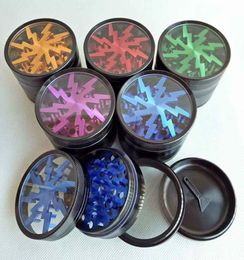 Metal Tobacco Smoking Herb Grinders 63mm Aluminium Alloy With Clear Top Window Lighting Grinders Abrader 3 Styles 15 Colors4428678