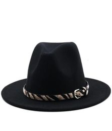 Fedora Hats Men Wide Brim Winter Women Band Belt Formal Felted White Green Vintage Casual3815097