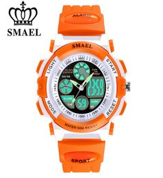 SMAEL Children 50m Waterproof Watches Cute Kids Sports Cartoon Watch For Girl Boys Rubber Band Digital Double Time LED Wristwatch 5312946