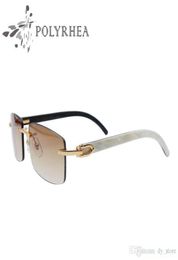 Luxury Sun Glasses Buffalo Horn Glasses Men Women Sunglasses Brand Designer Quality White Inside Black Buffalo Horn2430103
