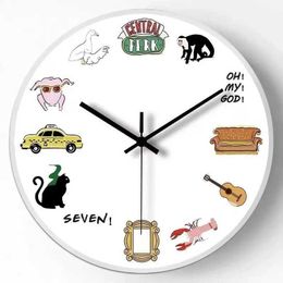 Wall Clocks Friends Central Perk Clock TV Show Coffee Fashion Watches Living Room Home Decoration Mens Fan Gift Q240509