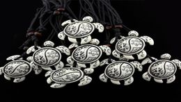 Jewellery Whole 12PCSLOT Tribal Totem Faux Bone Resin Carved frog sun Sea Turtle Pendant Necklace Tortoise Amulet Talisman Gift9857184