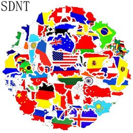 50 PCS National Flags Travel Stickers Toys Countries Map PVC Stickers for Children DIY Suitcase Laptop Car Skateboard Sticker 240510