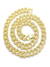 New Hip Hop Miami Cuban link chains Gold Silver Iced out Long thick heavy necklaces For mens Women Rapper Jewellery Gift9722804