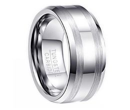 8MM wide 23mm thick double Lassa stripe white K tungsten steel ring American code 614 with half a yard5683297