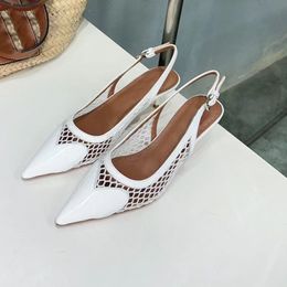 Designer Mesh Pumps Fashion Female Party Dress High Heel Women Brand Pointed Toe Gladiator Sandals New Ladies Summer Sexy Shoes