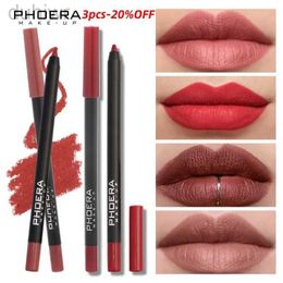 Lip Pencils (3 pieces -20% discount) PHOERA 13 color velvet lip line matte smooth long-lasting lip line pencil lip line contour makeup beauty cosmetics d240510