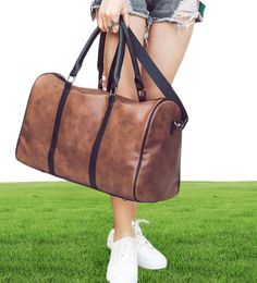 AEQUEEN Traveling Tote Duffle Handbag Men Women Large High Quality Travel Bag PU Leather Luggage Bag Retro Shoulder13332385