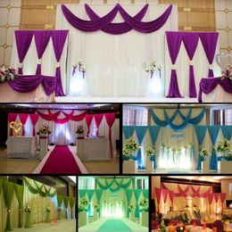 HoT Selling 3pcs lot 1pcs 4 3m 2pcs 2 2m ice silk Wedding Drape curtain Pleated Backdrop Curtain Decoration&Swag Background 228C